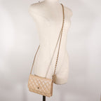 Chanel Classic Chain Wallet Quilted Long In Calf And Caviar Leather Beige — view 8