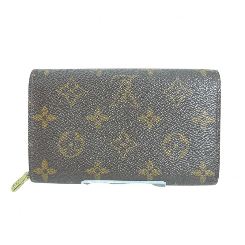 Louis Vuitton Monogram L-shaped Zipper Porte Monnaie Vie Tresor Fold — view 2