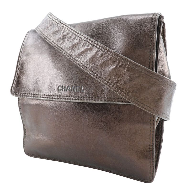Chanel One Shoulder Calf Bronze Bag — view 2
