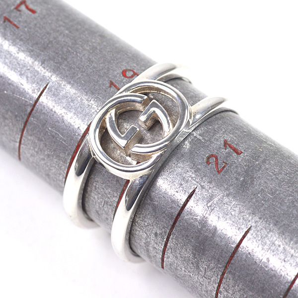 Gucci Interlocking Wide Open Band Star Ring Silver AG 925 Size 21 Actual — view 6