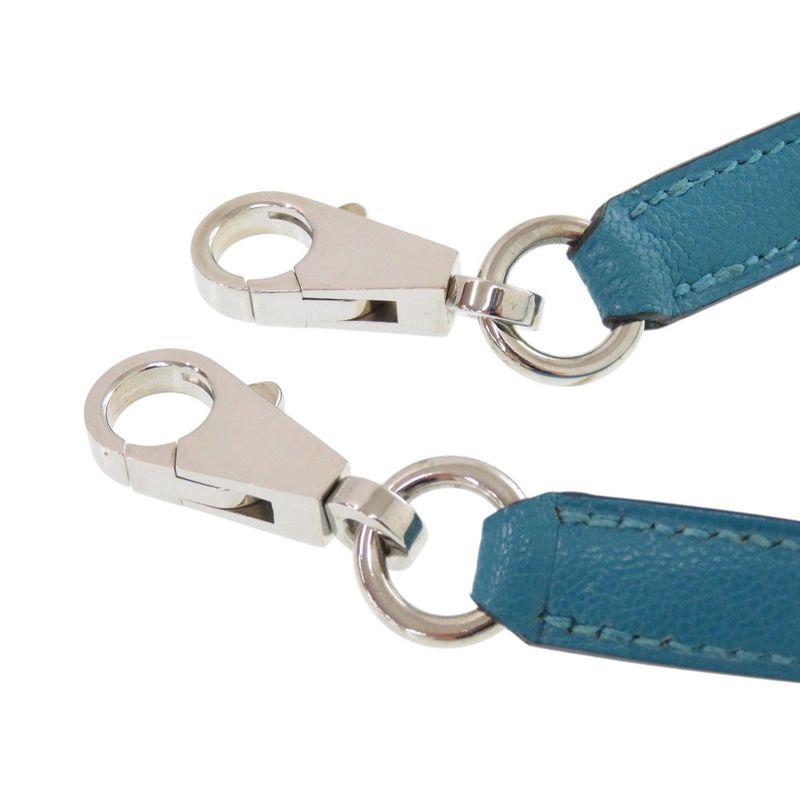 Hermes Chevre Turquoise Shoulder Strap Blue 0551 — view 5