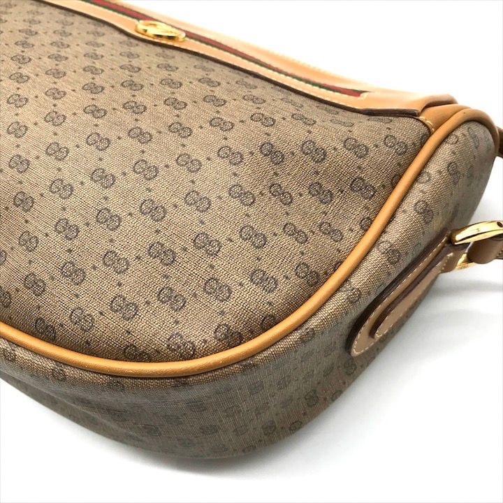 Gucci Vintage Micro GG Shoulder Bag Sherry Line Brown — view 4