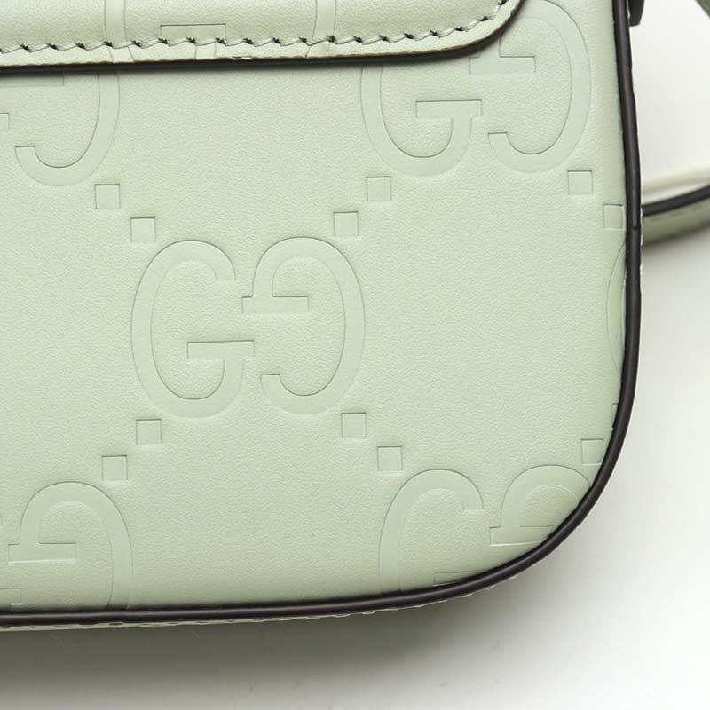 Gucci GG Super Mini Shoulder Bag Green Crossbody — view 5