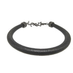 Saint Laurent Paris Logo Leather Black Bracelet 1380 — view 3
