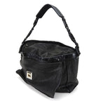 Celine Shoulder Bag Leather Halaco Suede Black Silver Hardware — view 2