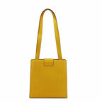 Celine Shoulder Bag Leather Yellow Gold Hardware Shape Push Turnlock — view 3