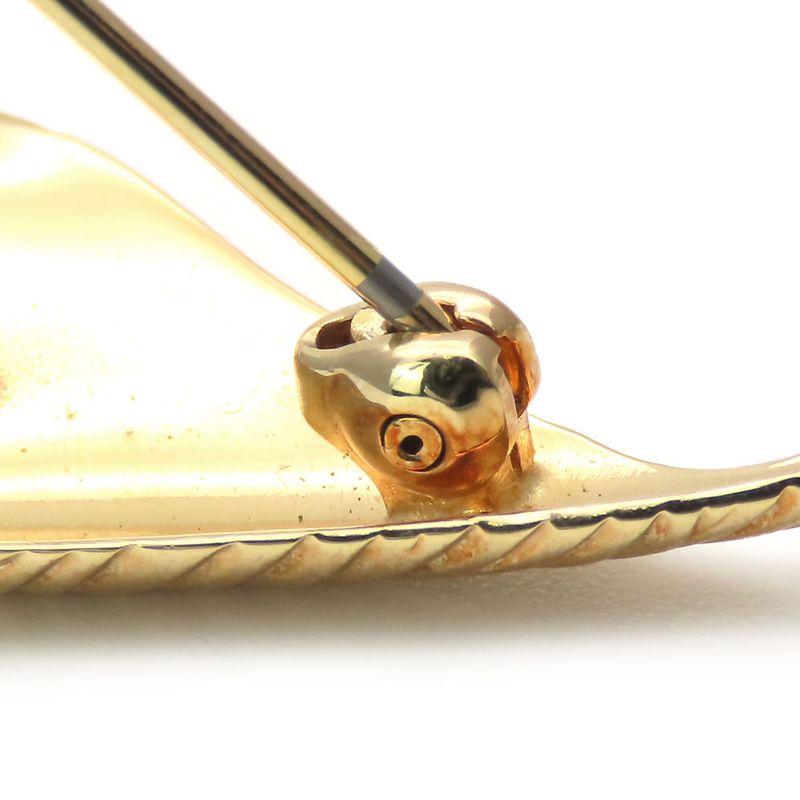Christian Dior Brooch Metal Gold Feather Motif Plated Accessories — view 7