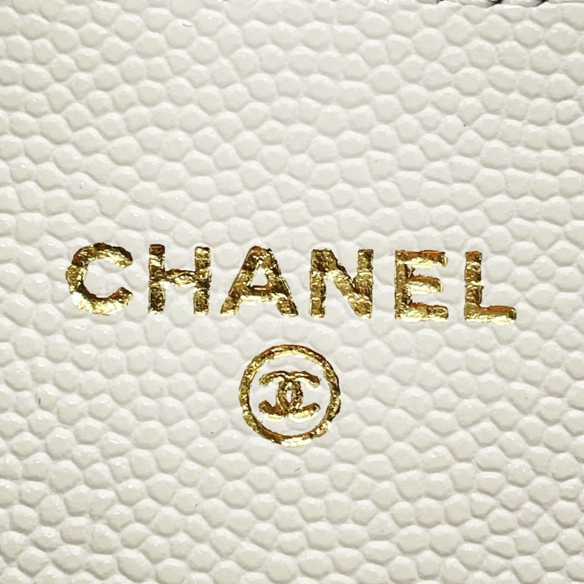 Chanel Quilted White Card Case Coco Mark Caviar Leather — view 6