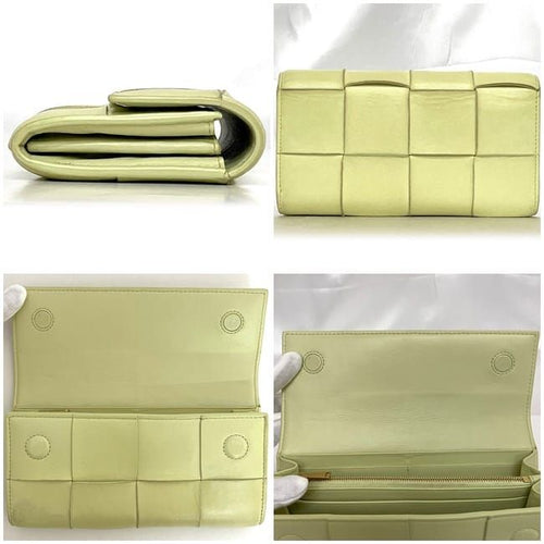 Bottega Veneta Bifold Long Wallet Light Yellow Cassette — view 2