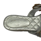 Chanel Camellia Flower Mule Sandals Silver 35 — view 5