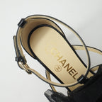 Chanel Sandals Size 35.5 Lace Shoes Ankle Strap Thong Mules CC Logo — view 7
