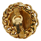 Chanel Coco Mark Earrings Round Barley Ear of Rice Motif Gold Plated — view 7
