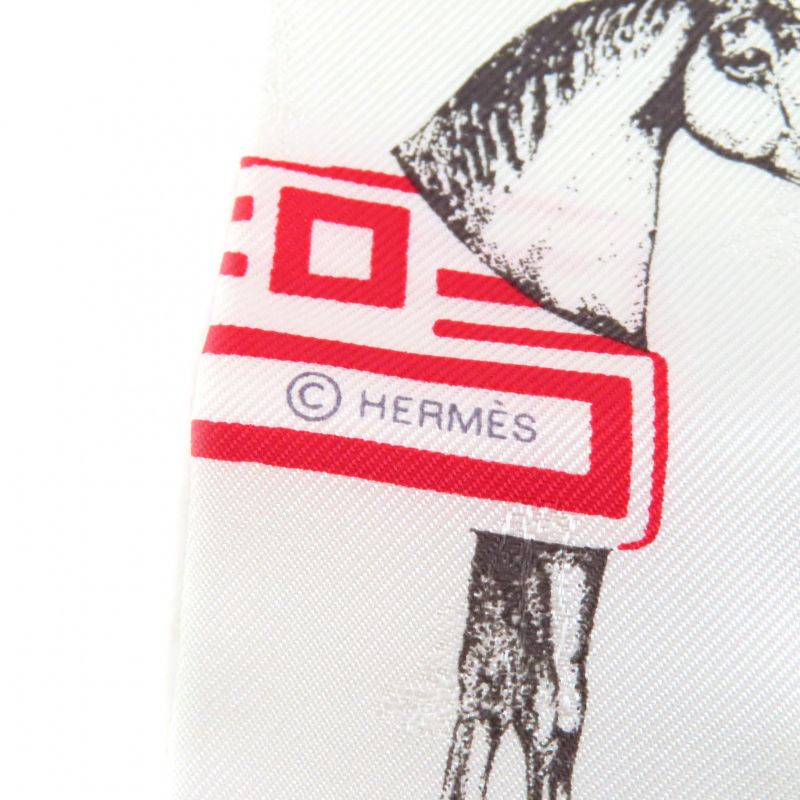 Hermes Garde Robe Pop 100% Silk Blanc Multi Colore Twillye Scarf — view 6