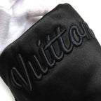 Louis Vuitton Sweet Line Logo Embroidery Satin Slippers Room Shoes Black — view 9