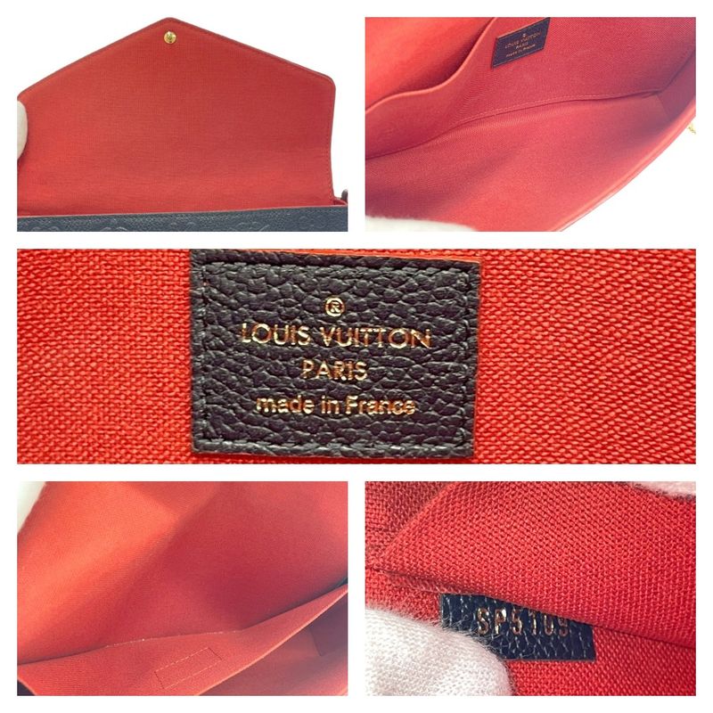Louis Vuitton Monogram Empreinte Pochette Felicie Marine Rouge — view 9