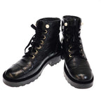 Chanel 21 a Cocomer Cles Lace-Up Boots with Pearls Black 38 — view 2