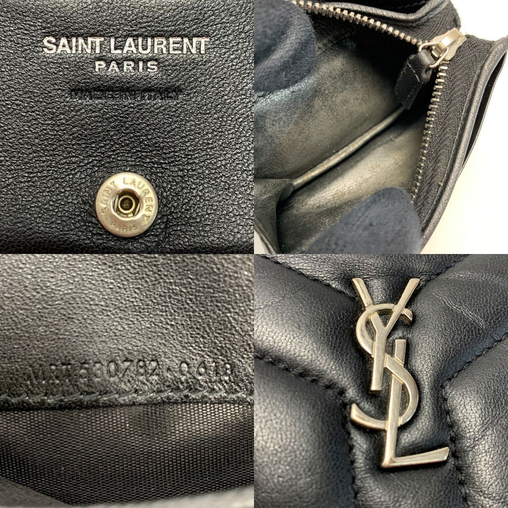 Saint Laurent Leather YSL Black Wallet Bifold — view 5