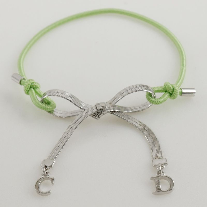 Dior CD Ribbon Metal And Rubber Silver Yellow Green 4.6 g Bracelet — view 6