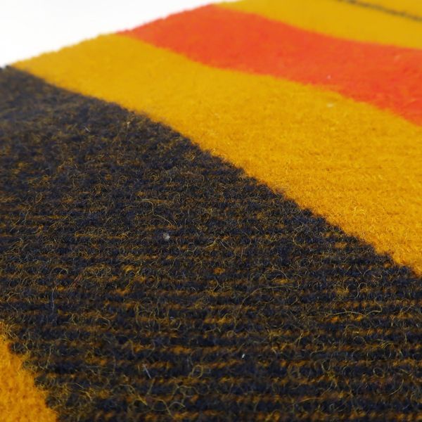 Hermes Cabas Wool Muffler Striped Mustard Yellow Scarf — view 8