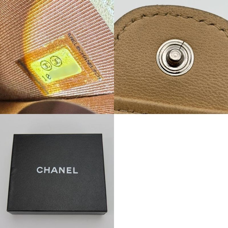 Chanel Coin Case Timeless Classic Lambskin Beige Silver Hardware 10 — view 9