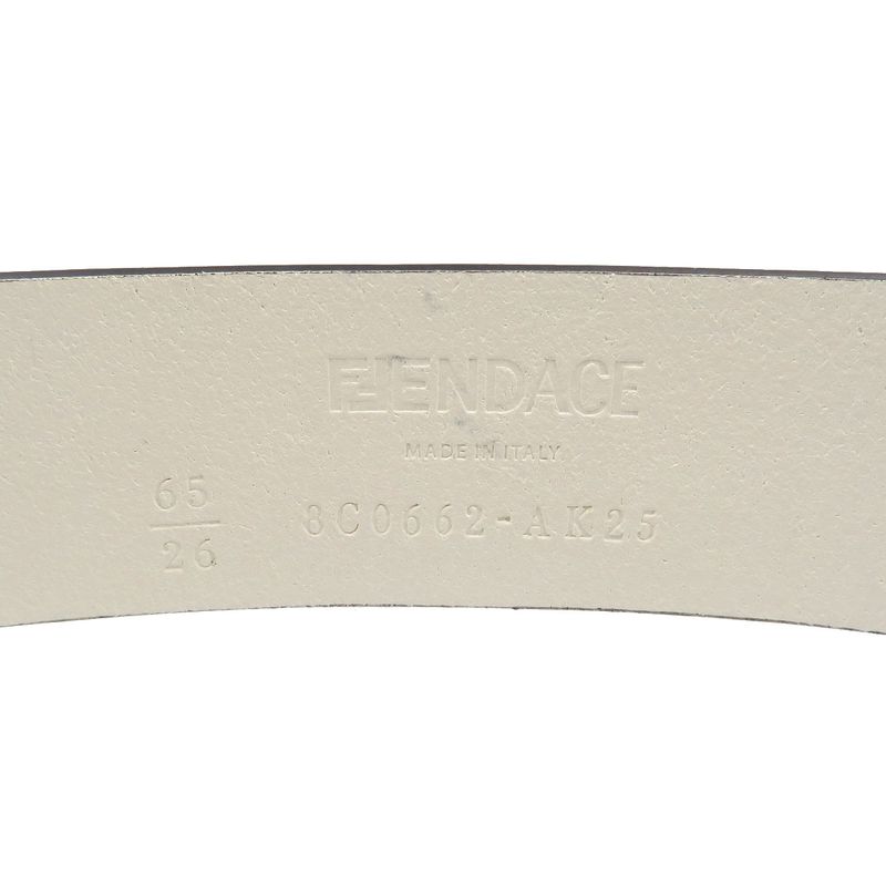 Versace Fendace Fendi 8 C0662 Leather Metal White Gold Belt 1891 — view 6