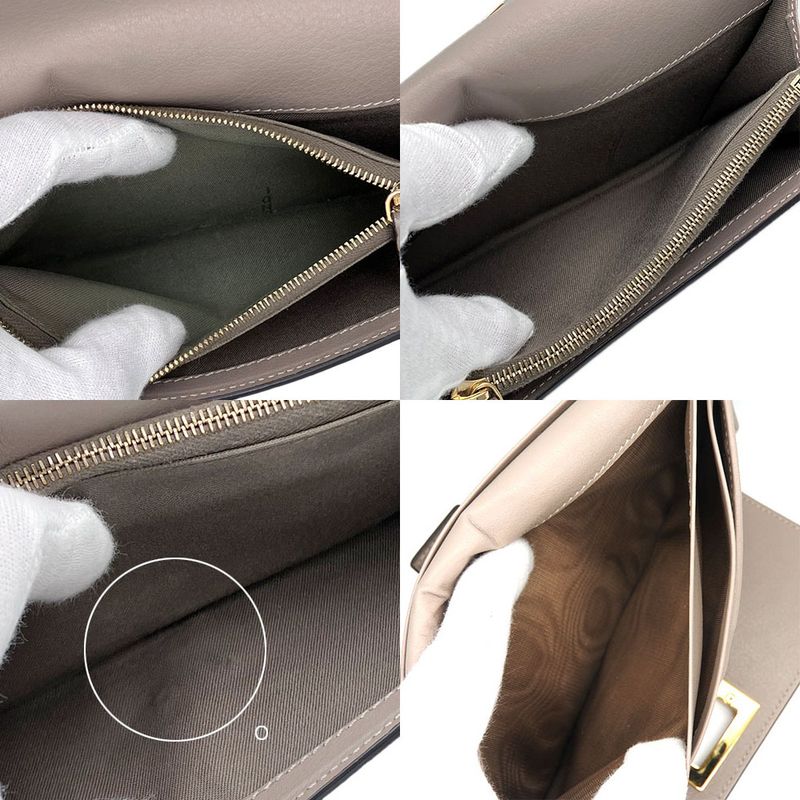 Fendi Bifold Wallet 8 M0308 Peekaboo Leather Beige Glaze Gold Hardware Long — view 8