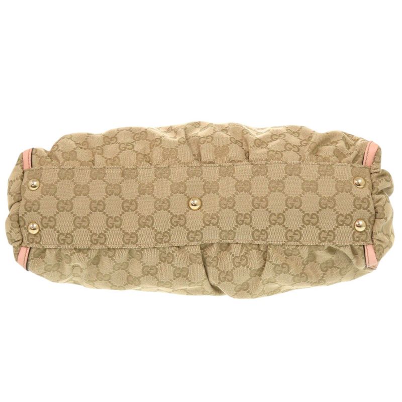Gucci Abby GG Canvas Leather Beige Pink Tote 0974 — view 3