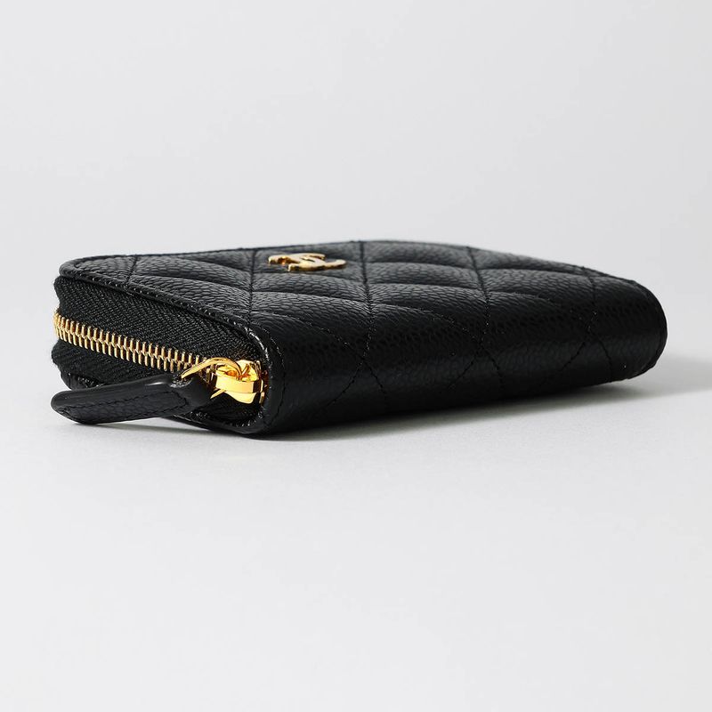 Chanel Card Case Classic Zip Coin Purse Black — view 4