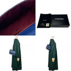 Chanel Shoulder Bag Quilted Caviar Leather Navy Silver Hardware Decacoco W Chain — view 9