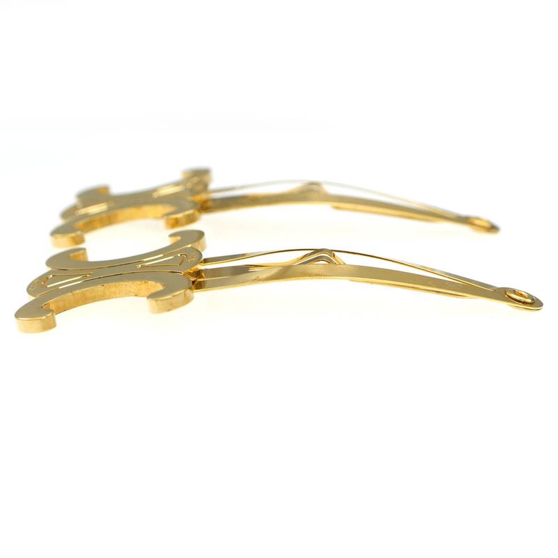 Celine Snap Hair Clip Set Of 2 46 Z656 bsl 35 OR Gold Color Accessory — view 5