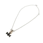 Hermes Mobile H Necklace Metal Buffalo Horn Silver Brown 0372 — view 3
