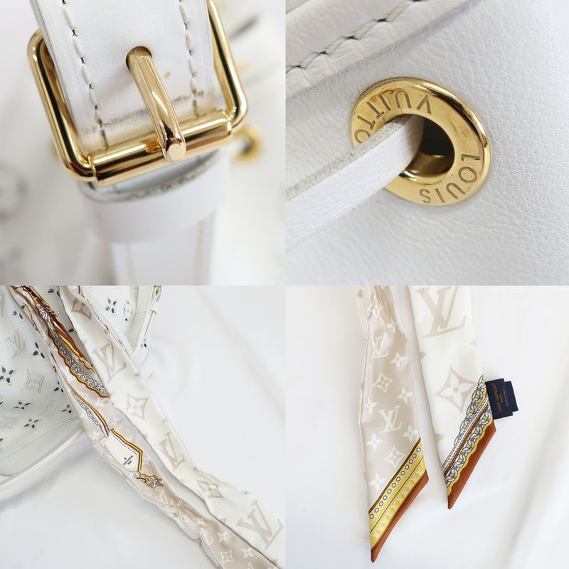 Louis Vuitton Noe PM Broderie-anglais Shoulder Bag White — view 8