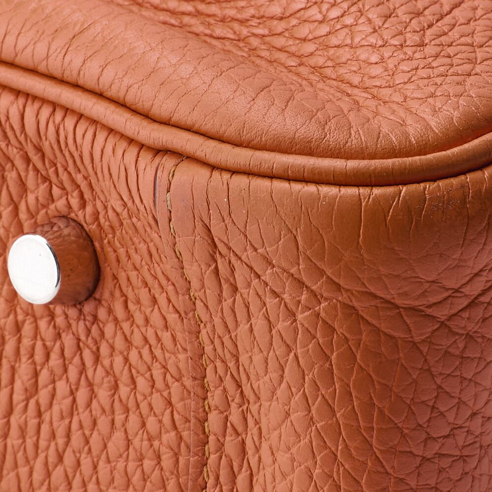 Hermes Lindy 34 Shoulder Bag Taurillon Clemence Orange Poppy — view 6