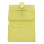 Hermes Bearn Card Case Chevre Mizor Lime Stamped W Yellow 1650 — view 5
