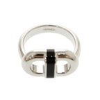 Hermes Myon Size T60 Metal Silver Black Ring 1082 — view 7