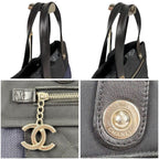 Chanel Paris Biarritz Mini Tote Shoulder Bag Navy Blue Black Bicolor — view 7