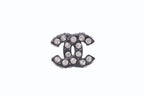 Chanel CC Logo Earrings 02 Rhinestone Black — view 2