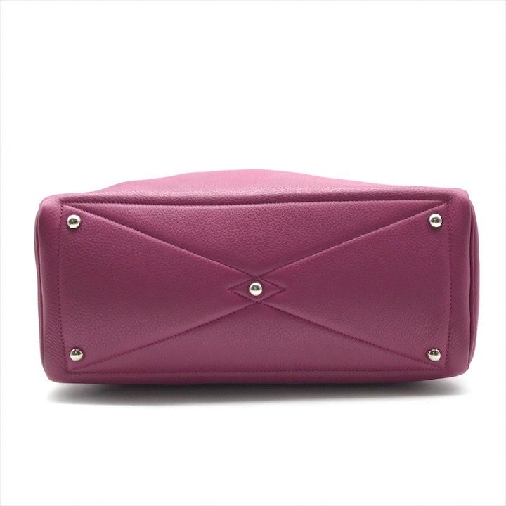 Hermes Victoria 35 Taurillon Clemence Leather Hand Boston Bag Purple Ladie — view 3