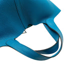 Hermes Picotin Lock MM Blue With Silver Hardware Taurillon Clemence — view 6