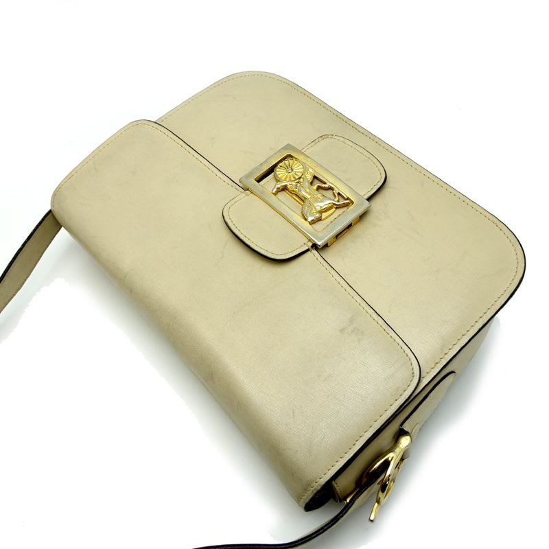 Celine Shoulder Horse Carriage Ivory Bag — view 4