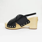 Chanel Wedge Sole Sandals Black Gdhardware Size 38 C Shoes — view 3
