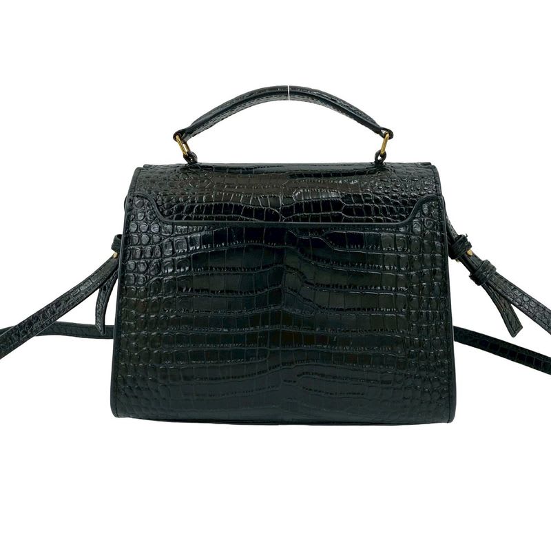 Saint Laurent Paris Cassandra YSL Logo Leather 2-Way Shoulder Bag Handbag Black — view 4
