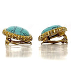 Chanel Earring Gold Light Blue GP — view 7