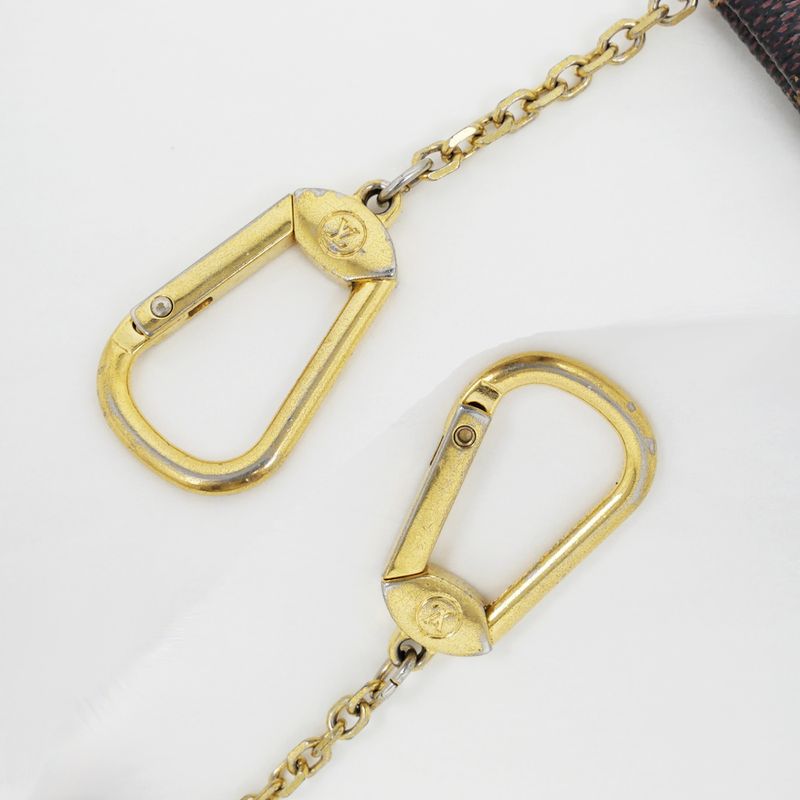 Louis Vuitton Pochette Cles Coin Case Key Ring Damier Brown — view 7