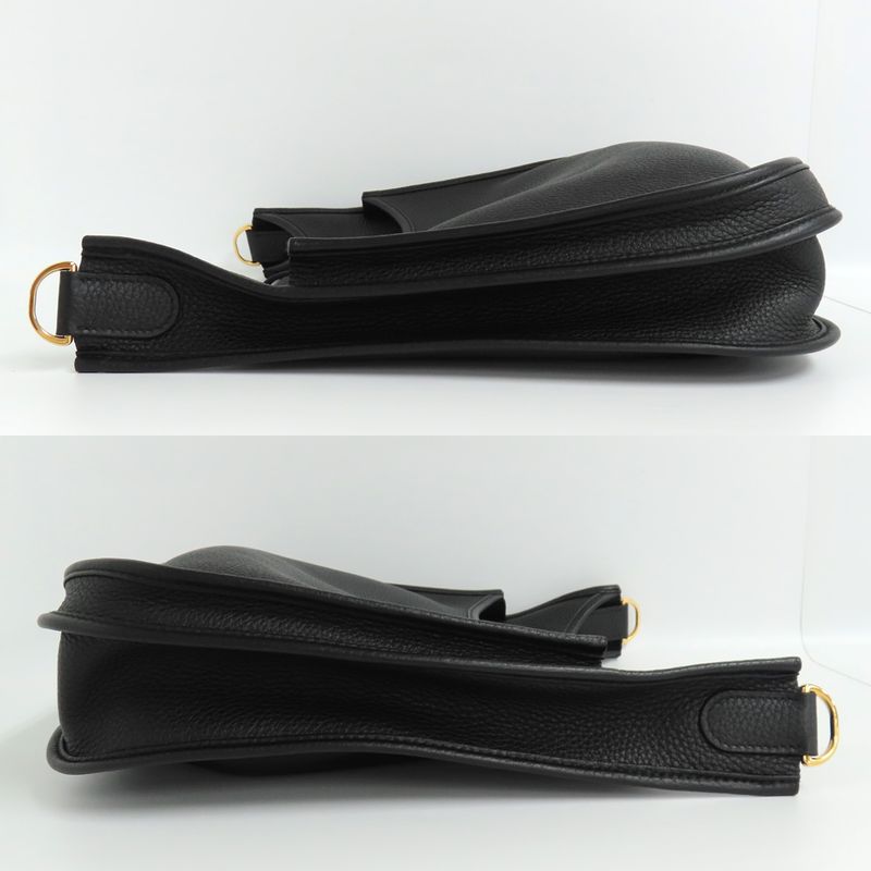 Hermes Evelyne 3 PM Black Taurillon Clemence Gold Hardware — view 5