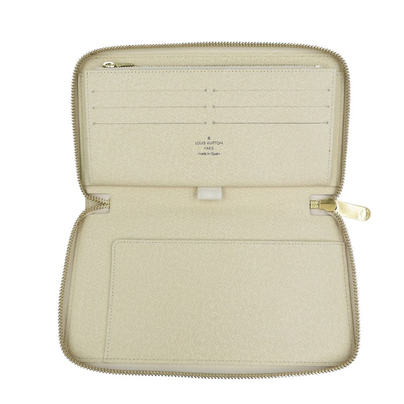 Louis Vuitton Damier Azur Zippy Organizer Gold Hardware White Round — view 4