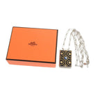 Hermes Boite A Reve Pendant Accessory Case Metal Silver Navy Necklace 1421 — view 3