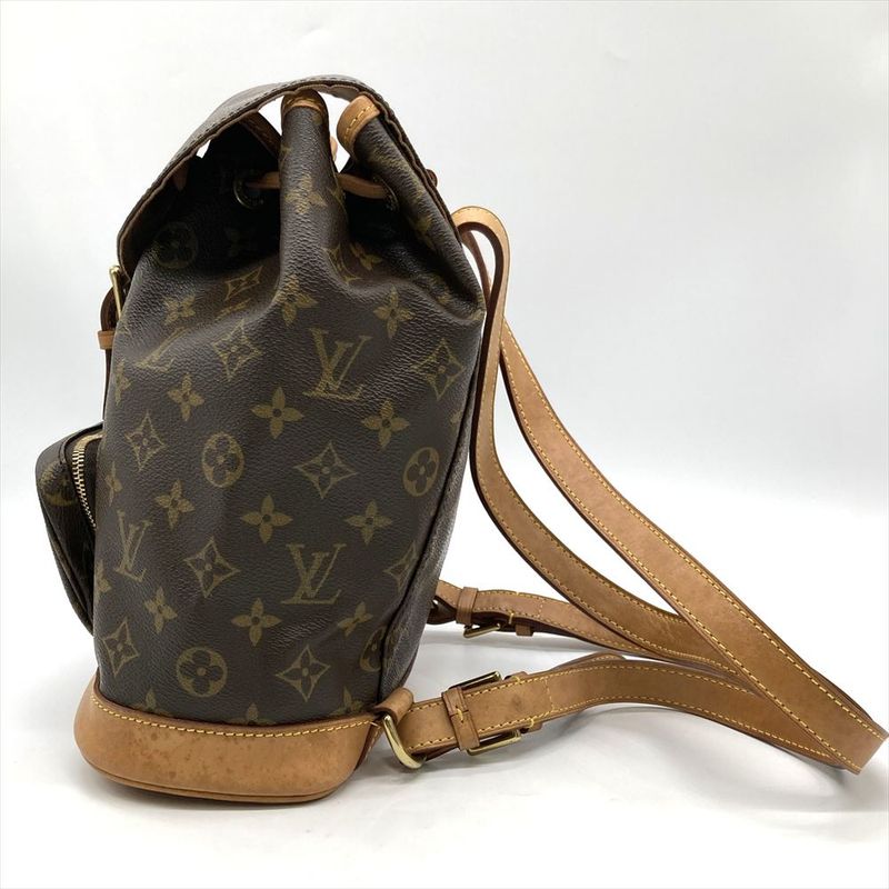 Louis Vuitton Montsouris MM Backpack Monogram Canvas Brown Gold Hardware — view 4