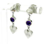 Gucci Silver Heart Amethyst Earrings 4.7 g 925 Engraved — view 4