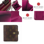 Louis Vuitton Bifold Wallet Monogram Perfo Fuchsia Brown Gold Hardware — view 9